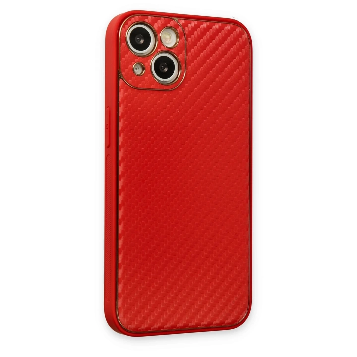 BFS  iPhone 13 Kılıf Coco Karbon Silikon - Kırmızı