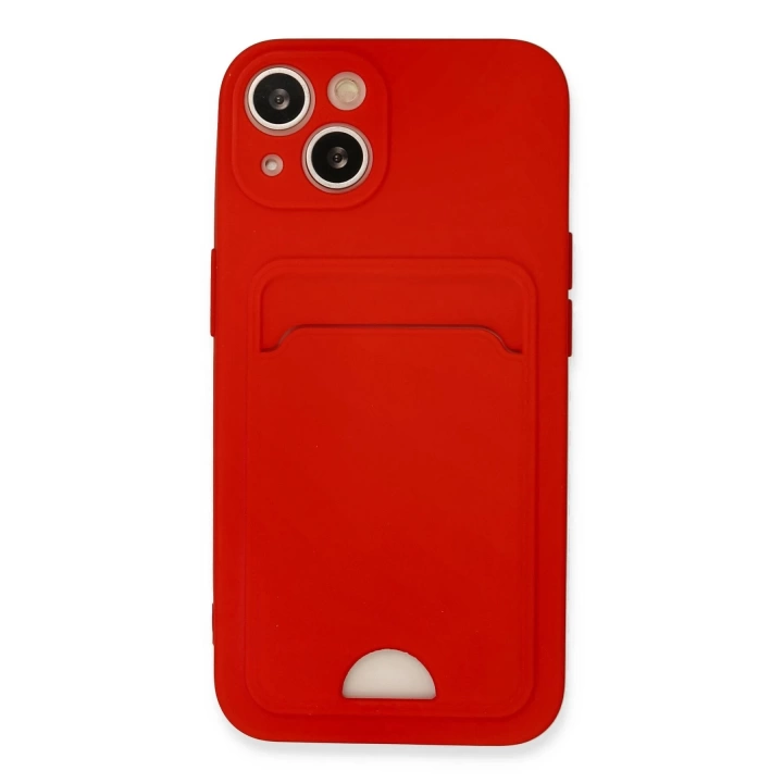 BFS  iPhone 13 Kılıf Kelvin Kartvizitli Silikon - Kırmızı