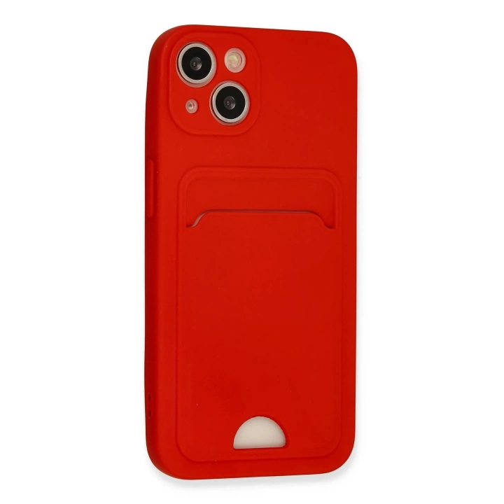 BFS  iPhone 13 Kılıf Kelvin Kartvizitli Silikon - Kırmızı