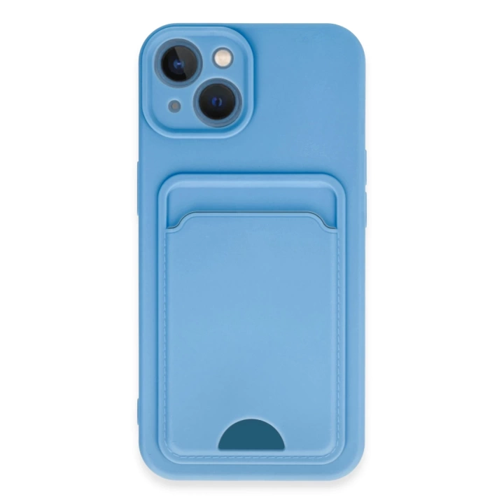 BFS  iPhone 13 Kılıf Kelvin Kartvizitli Silikon - Mavi