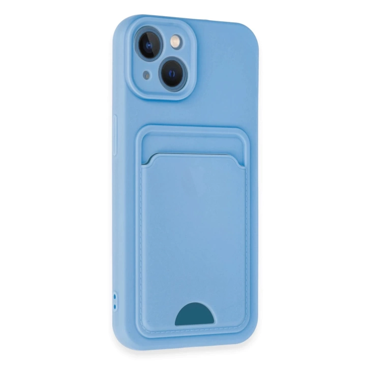 BFS  iPhone 13 Kılıf Kelvin Kartvizitli Silikon - Mavi