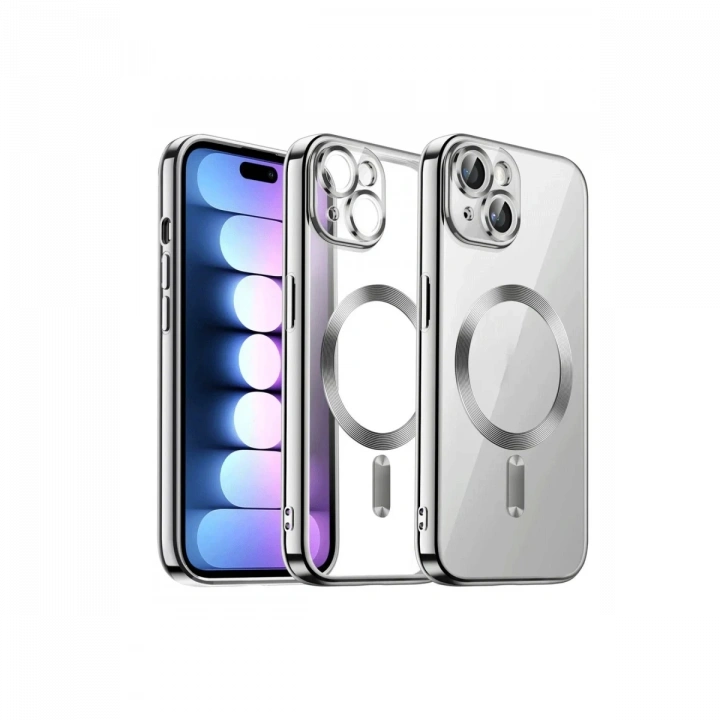 BFS  iPhone 13 Kılıf Kross Magneticsafe Kapak - Gümüş