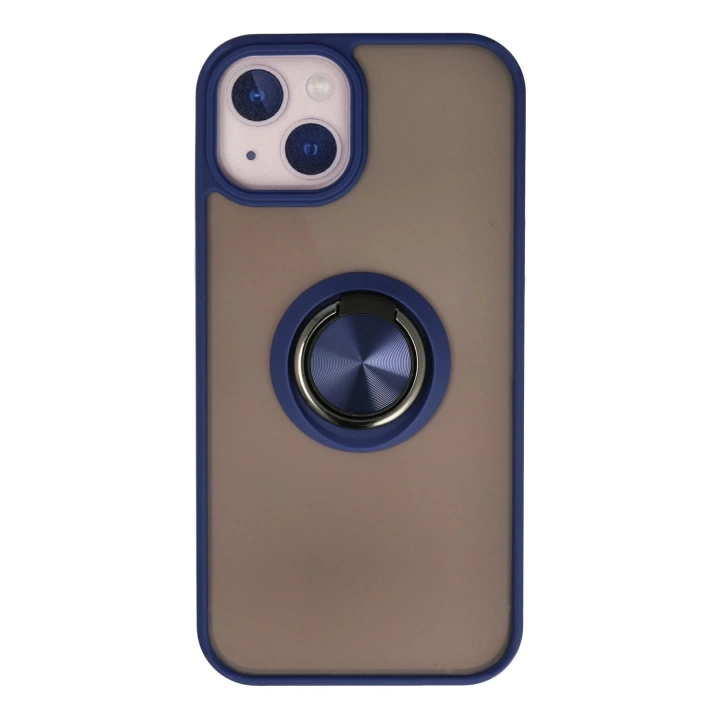 BFS  iPhone 13 Kılıf Montreal Yüzüklü Silikon Kapak - Lacivert