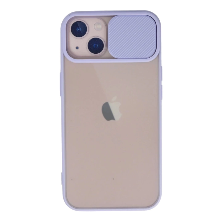 BFS  iPhone 13 Kılıf Palm Buzlu Kamera Sürgülü Silikon - Lila