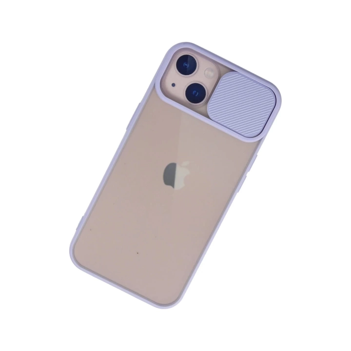 BFS  iPhone 13 Kılıf Palm Buzlu Kamera Sürgülü Silikon - Lila