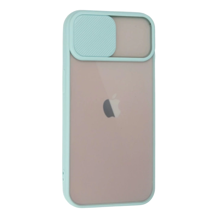 BFS  iPhone 13 Kılıf Palm Buzlu Kamera Sürgülü Silikon - Turkuaz