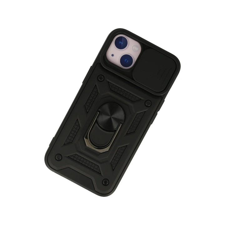 BFS  iPhone 13 Kılıf Pars Lens Yüzüklü Silikon - Siyah