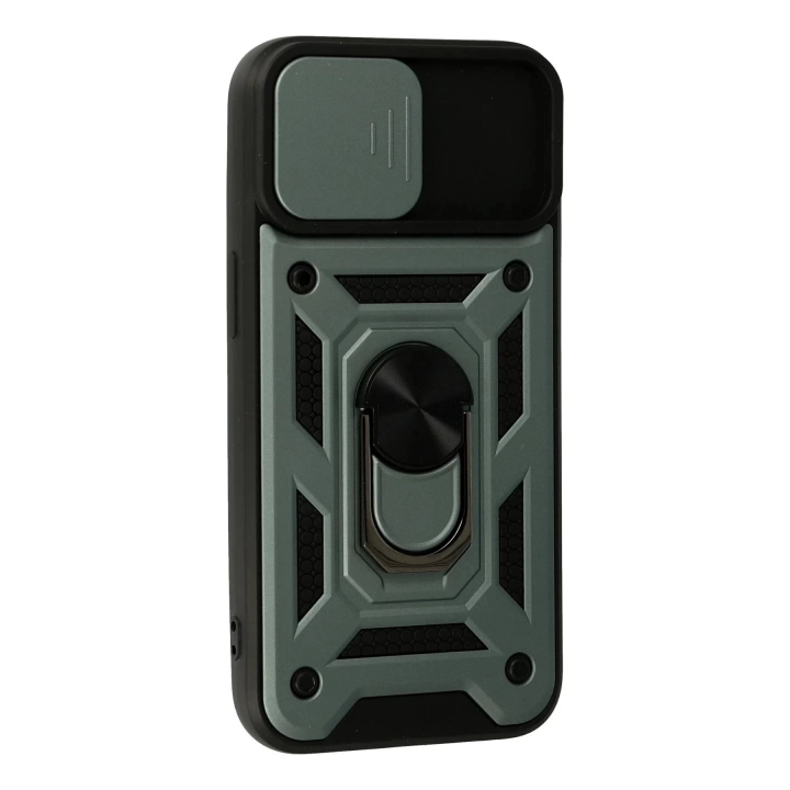 BFS  iPhone 13 Kılıf Pars Lens Yüzüklü Silikon - Yeşil