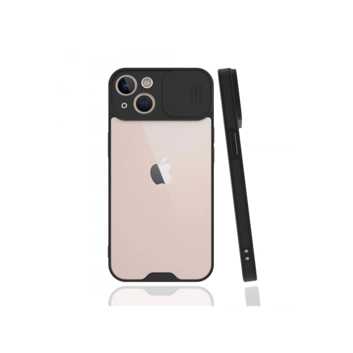 BFS  iPhone 13 Kılıf Platin Kamera Koruma Silikon - Siyah