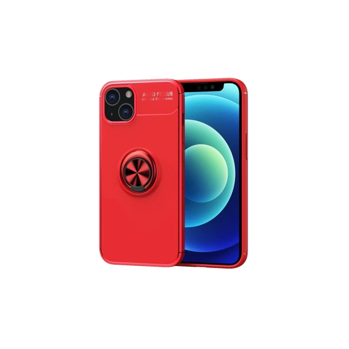 BFS  iPhone 13 Kılıf Range Yüzüklü Silikon - Kırmızı