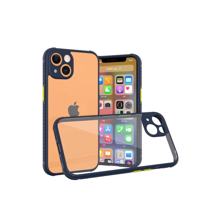 BFS  iPhone 13 Mini Kılıf Miami Şeffaf Silikon - Lacivert