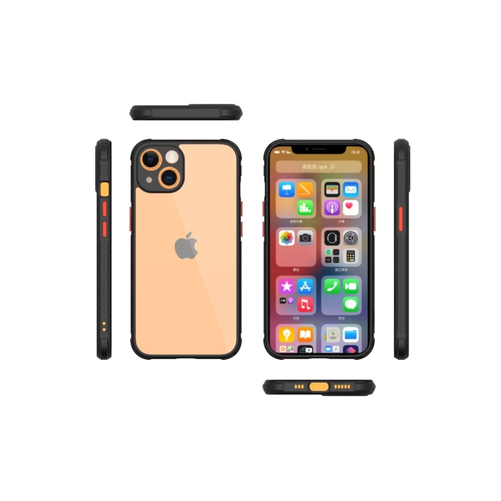 BFS  iPhone 13 Mini Kılıf Miami Şeffaf Silikon - Siyah