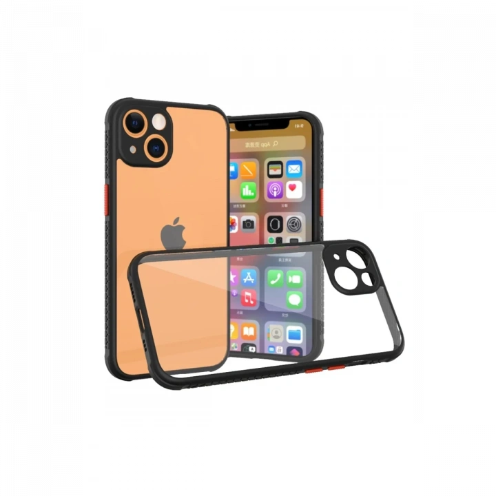 BFS  iPhone 13 Mini Kılıf Miami Şeffaf Silikon - Siyah