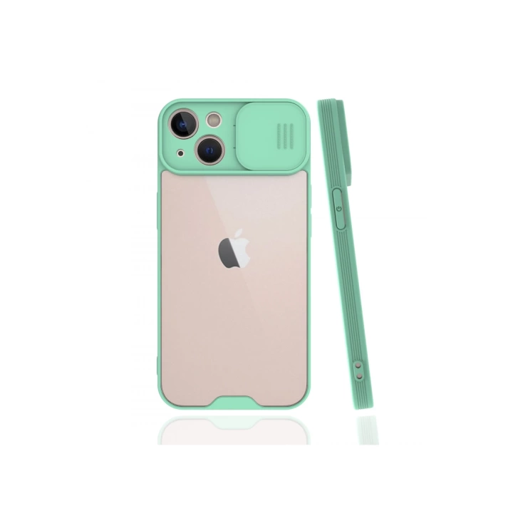 BFS  iPhone 13 Mini Kılıf Platin Kamera Koruma Silikon - Açık Yeşil