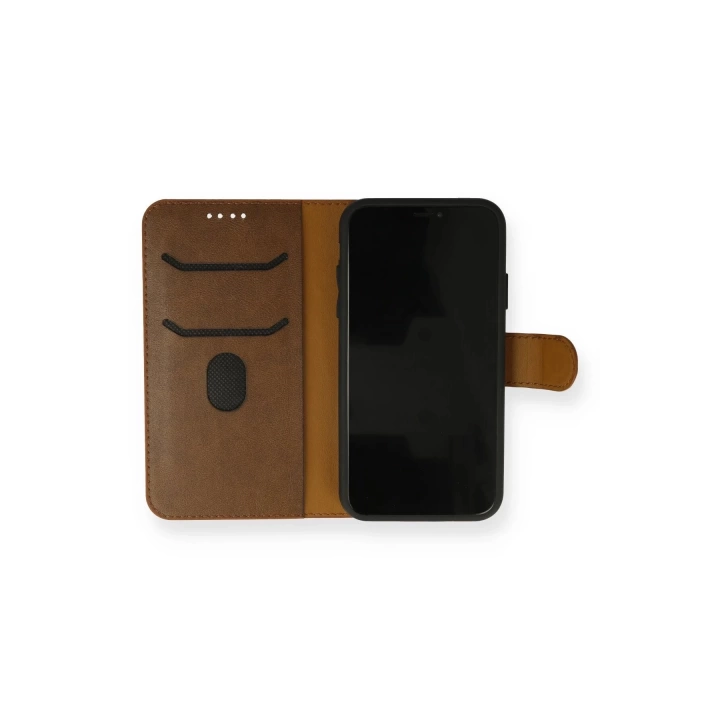 BFS  iPhone 13 Mini Kılıf Trend S Plus Kapaklı Kılıf - Taba