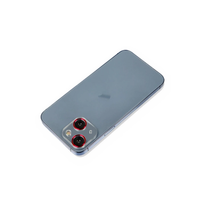 BFS  iPhone 13 Mini Metal Kamera Lens Koruma Cam - Kırmızı