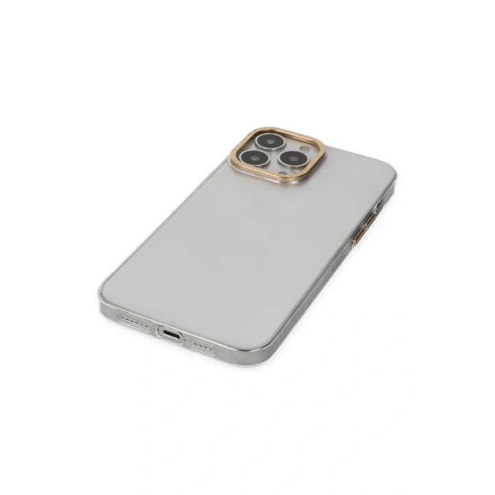 BFS  iPhone 13 Pro Kılıf Anka PC Sert Metal Kapak - Şeffaf