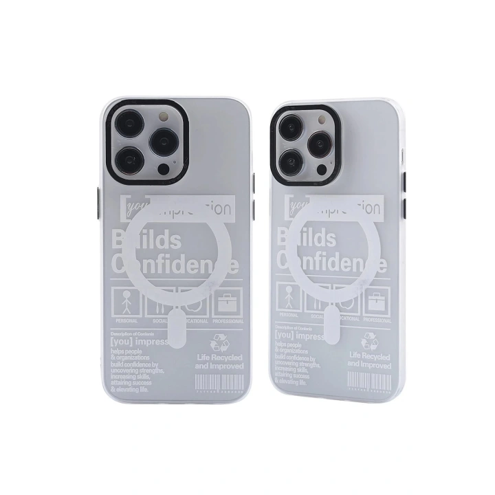 BFS iPhone 13 Pro Kılıf Apollo Magneticsafe Desenli Kapak - Apollo Şeffaf - 4