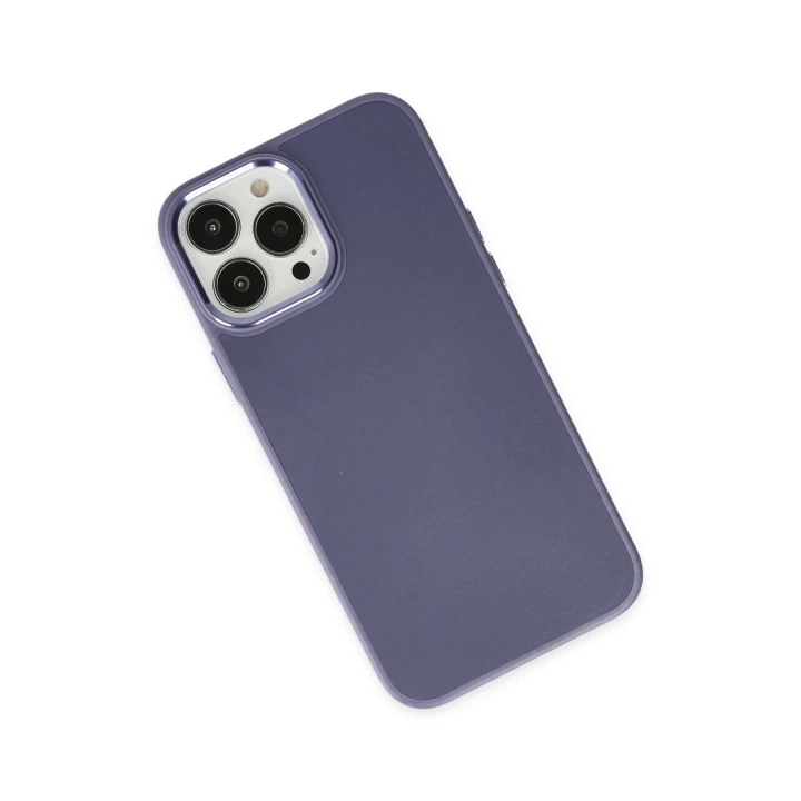 BFS  iPhone 13 Pro Kılıf Asya Deri Silikon - Mor