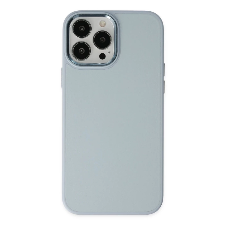 BFS  iPhone 13 Pro Kılıf Asya Deri Silikon - Sierra Blue