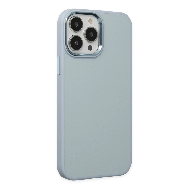 BFS  iPhone 13 Pro Kılıf Asya Deri Silikon - Sierra Blue