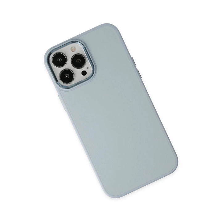 BFS  iPhone 13 Pro Kılıf Asya Deri Silikon - Sierra Blue