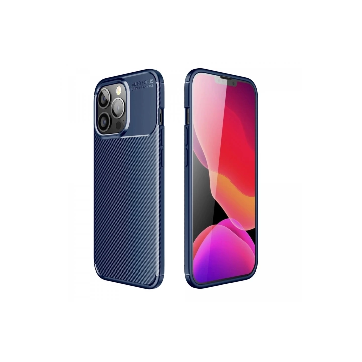 BFS  iPhone 13 Pro Kılıf Auto Focus Karbon Kapak - Lacivert