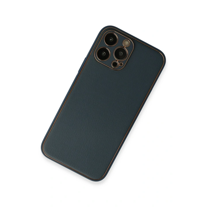 BFS  iPhone 13 Pro Kılıf Coco Deri Silikon Kapak - Mavi