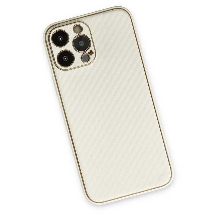BFS  iPhone 13 Pro Kılıf Coco Karbon Silikon - Beyaz