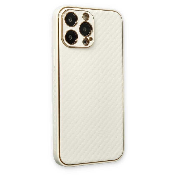 BFS  iPhone 13 Pro Kılıf Coco Karbon Silikon - Beyaz