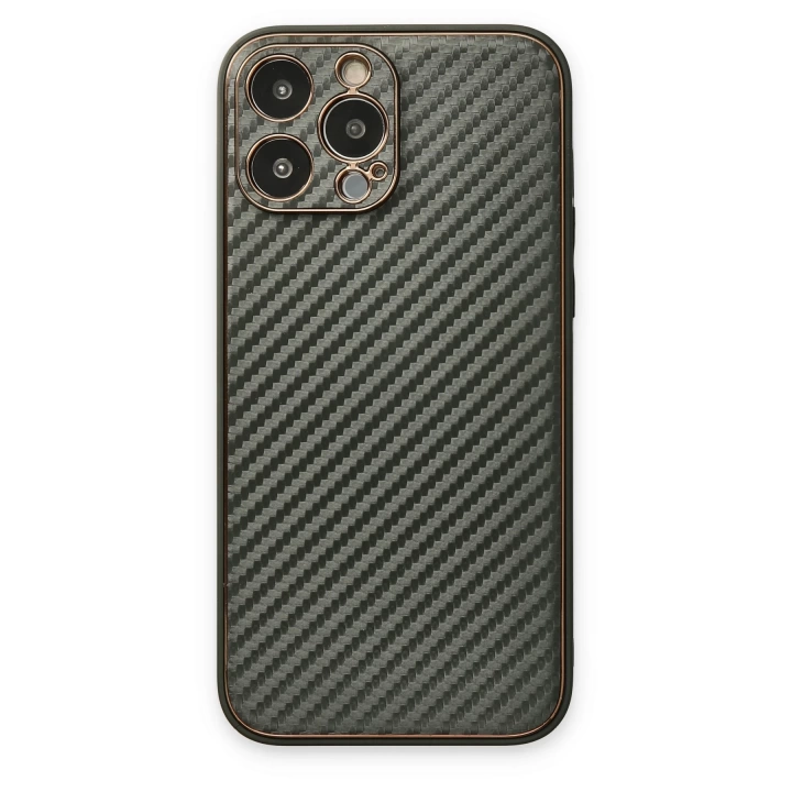 BFS  iPhone 13 Pro Kılıf Coco Karbon Silikon - Füme