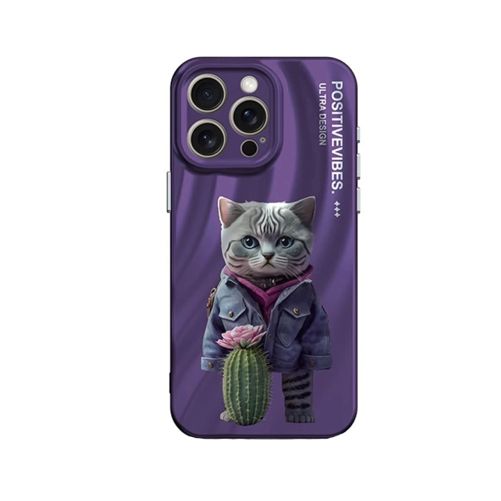 BFS  iPhone 13 Pro Kılıf Crew Desenli Kapak - Kedi