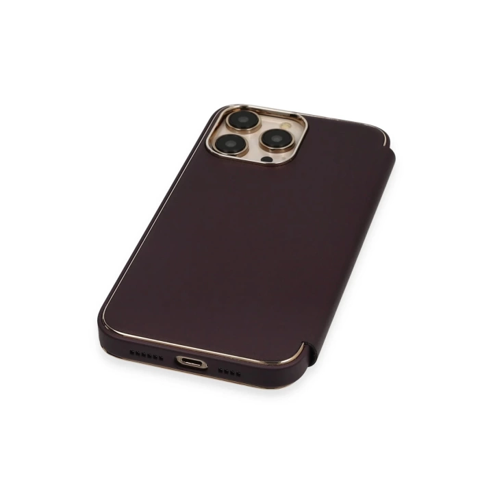 BFS  iPhone 13 Pro Kılıf Dolpin Kapaklı - Derin Mor