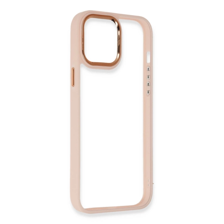 BFS  iPhone 13 Pro Kılıf Dora Kapak - Pudra