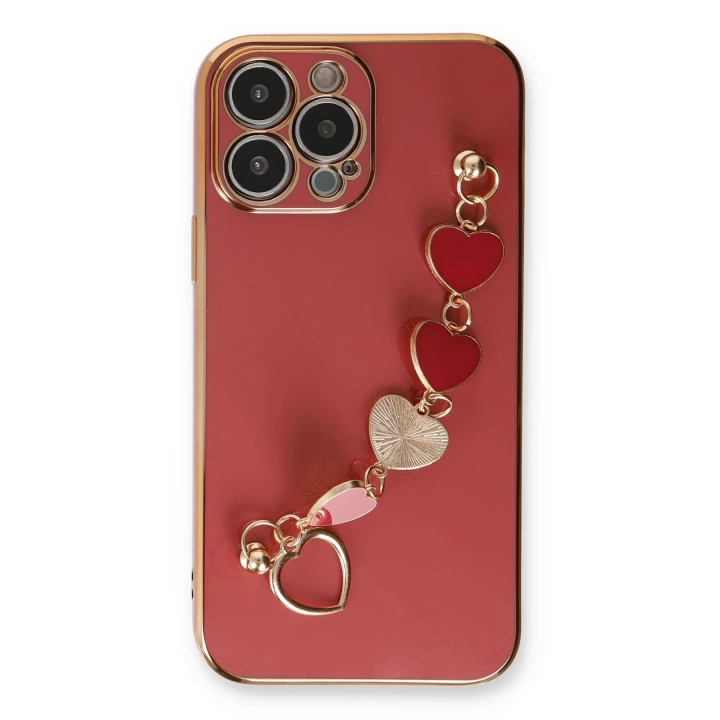 BFS  iPhone 13 Pro Kılıf Esila Silikon - Kırmızı