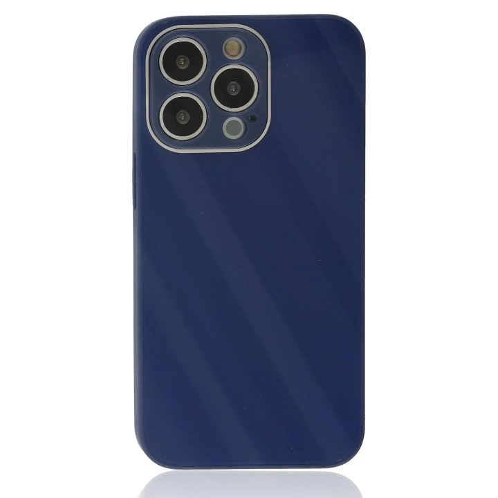 BFS  iPhone 13 Pro Kılıf Glass Kapak - Lacivert