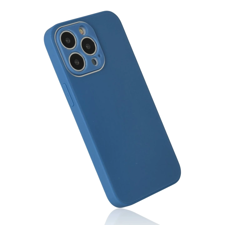 BFS  iPhone 13 Pro Kılıf Glass Kapak - Mavi