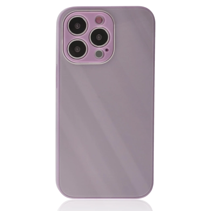 BFS  iPhone 13 Pro Kılıf Glass Kapak - Mor