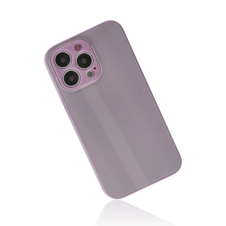 BFS  iPhone 13 Pro Kılıf Glass Kapak - Mor