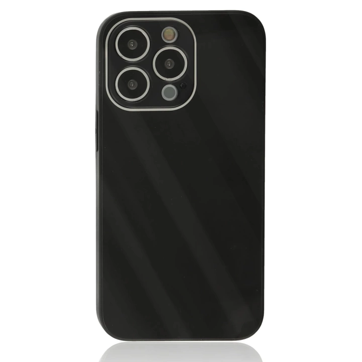BFS  iPhone 13 Pro Kılıf Glass Kapak - Siyah