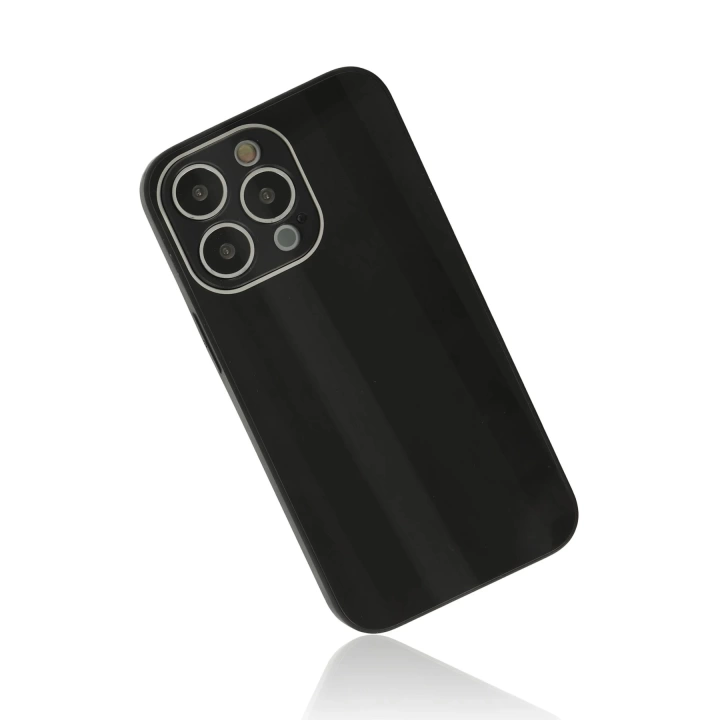 BFS  iPhone 13 Pro Kılıf Glass Kapak - Siyah
