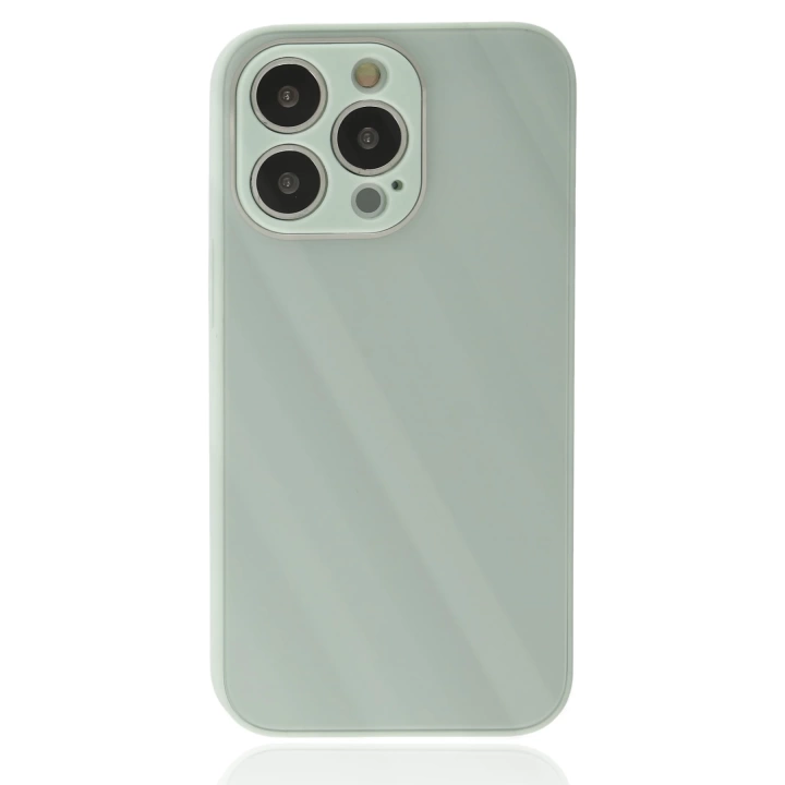 BFS  iPhone 13 Pro Kılıf Glass Kapak - Turkuaz