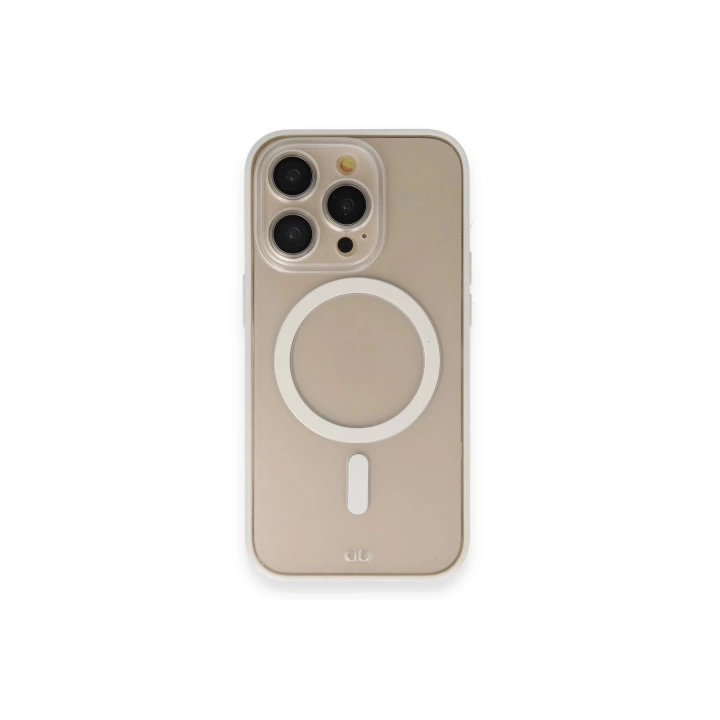 BFS  iPhone 13 Pro Kılıf Grand Magneticsafe Kapak - Beyaz