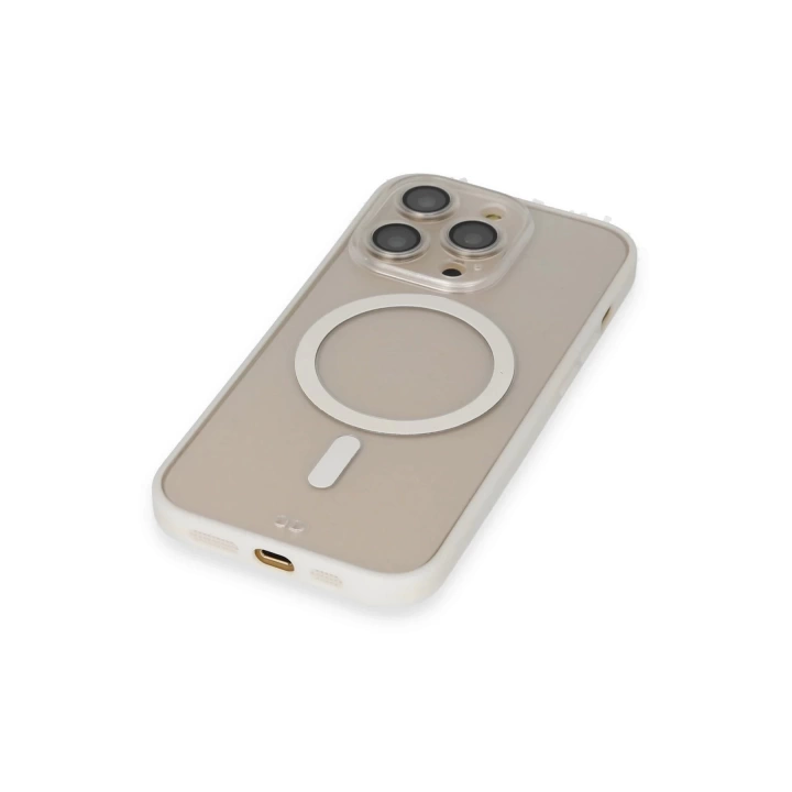 BFS  iPhone 13 Pro Kılıf Grand Magneticsafe Kapak - Beyaz