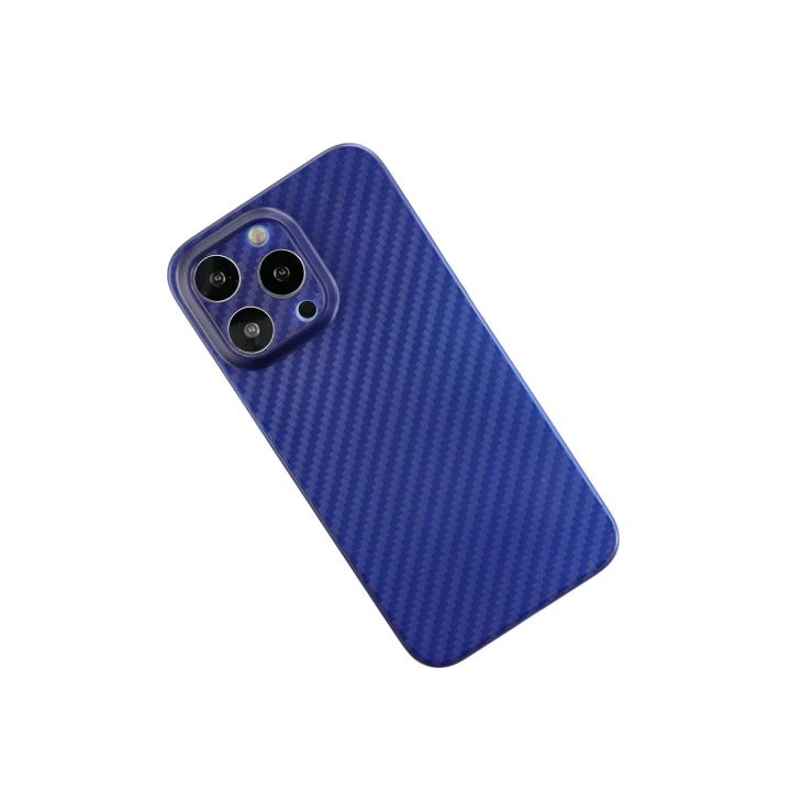 BFS  iPhone 13 Pro Kılıf Karbon PP Silikon - Mavi