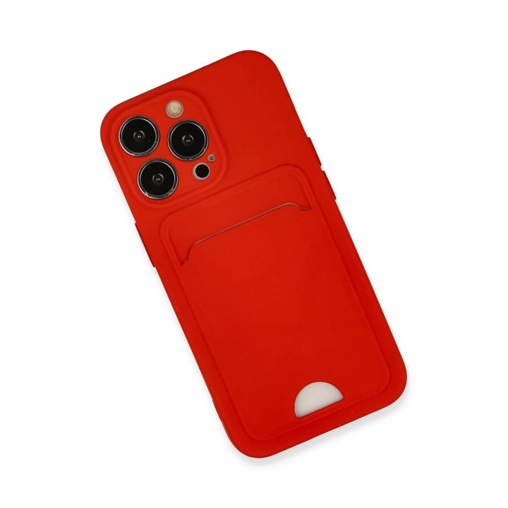BFS  iPhone 13 Pro Kılıf Kelvin Kartvizitli Silikon - Kırmızı
