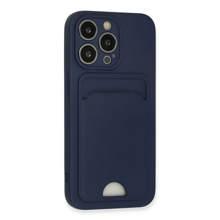 BFS  iPhone 13 Pro Kılıf Kelvin Kartvizitli Silikon - Lacivert