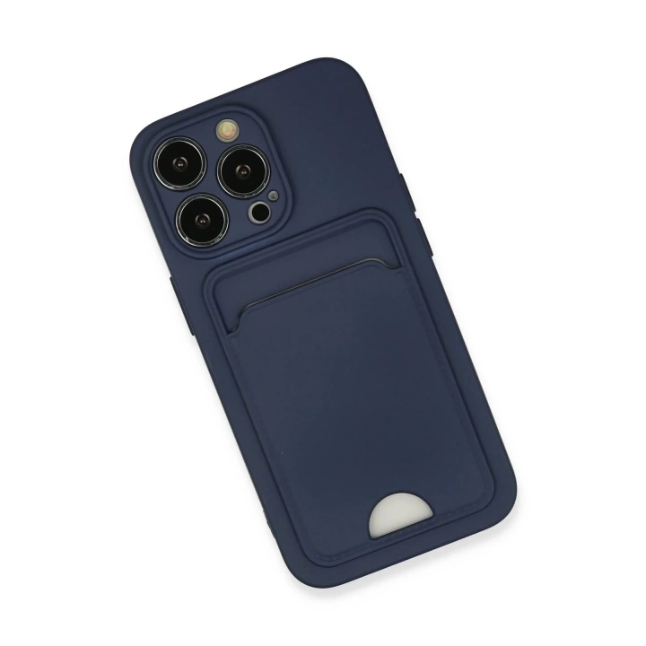 BFS  iPhone 13 Pro Kılıf Kelvin Kartvizitli Silikon - Lacivert