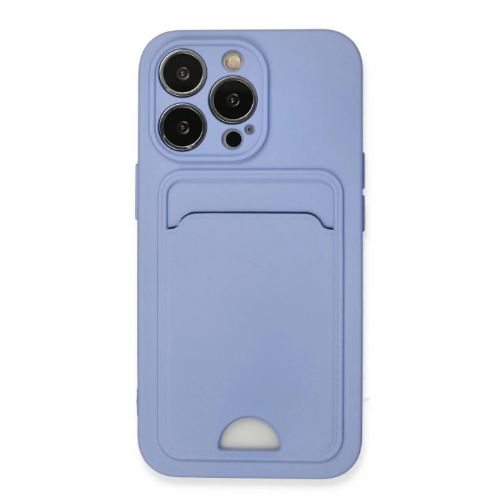 BFS  iPhone 13 Pro Kılıf Kelvin Kartvizitli Silikon - Lila