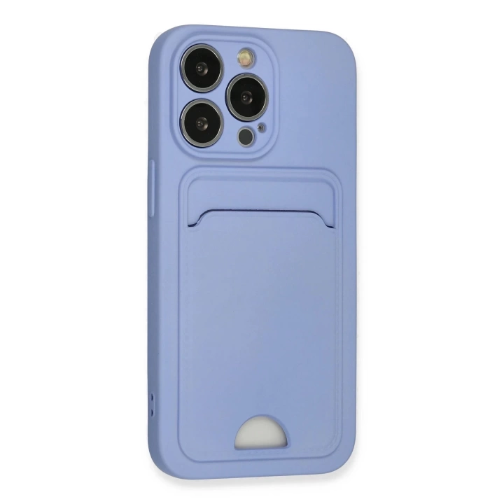 BFS  iPhone 13 Pro Kılıf Kelvin Kartvizitli Silikon - Lila